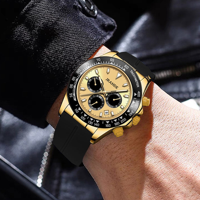 JRANDE H6527G Quartz Watches for Men 30M Waterproof