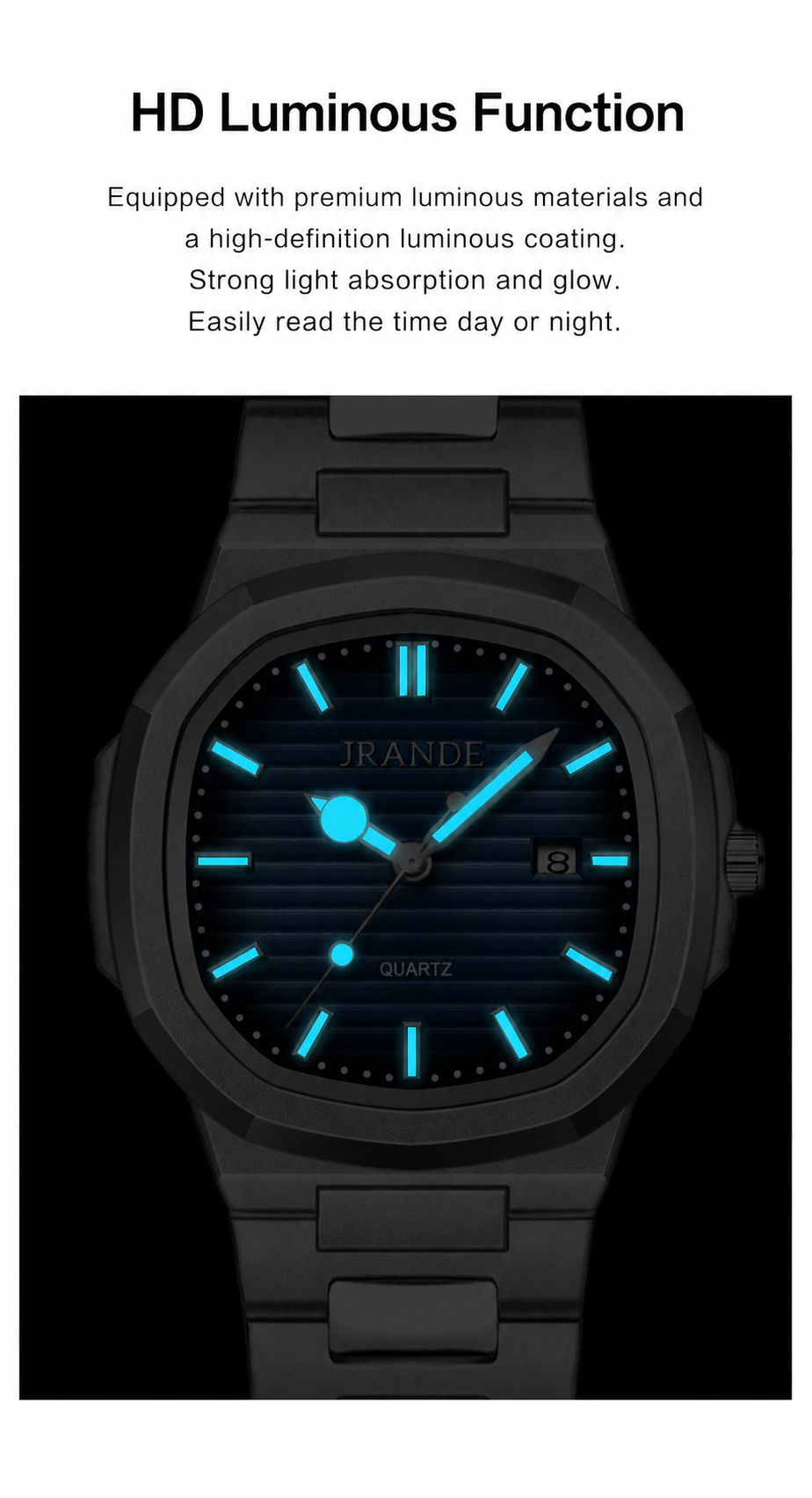 JRANDE H6740G Men's Quartz Watch | Stainless Steel | Water Resistant