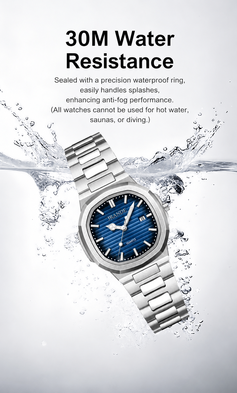JRANDE H6740G Men's Quartz Watch | Stainless Steel | Water Resistant